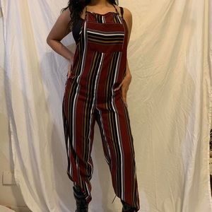striped overalls